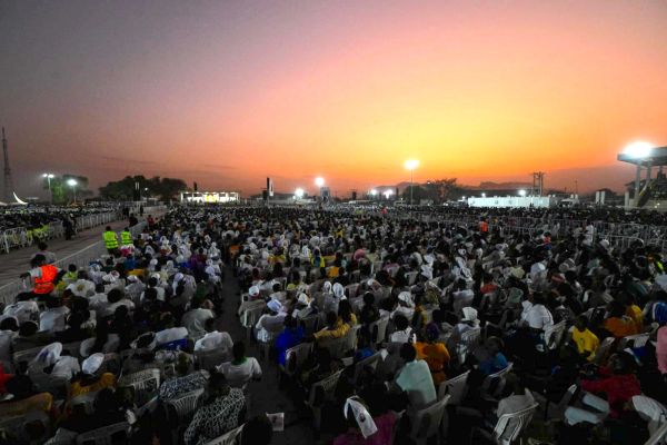 An estimated 50,000 people attended the ecumenical prayer service. Vatican Media