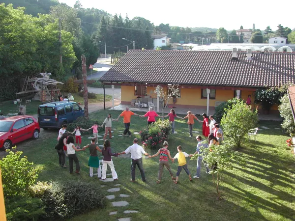 A gathering in Gornate Olona, Italy, June 2012, one of many houses of prayer run by the Ricostruttori (Reconstructors) community, a Catholic movement dedicated to people who are far from the Church but attracted to spirituality, particularly Eastern meditation and Buddhist practices. The Reconstructors was founded in 1978 by Jesuit Father Gian Vittorio Cappelletto. Credit: Photo courtesy of Ricostruttori nella preghiera