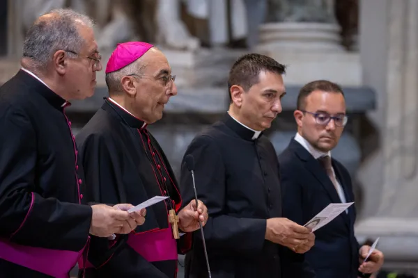 Rome Vice Regent Baldassare Reina presides at the closing of the diocesan phase of the investigation into the life and virtues of Chiara Corbella Petrillo in Rome on Friday, June 21, 2024. Credit: Daniel Ibanez/CNA