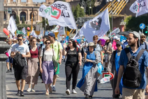 Rome's pro-life march drew people from all across Italy. Credit: Daniel Ibáñez