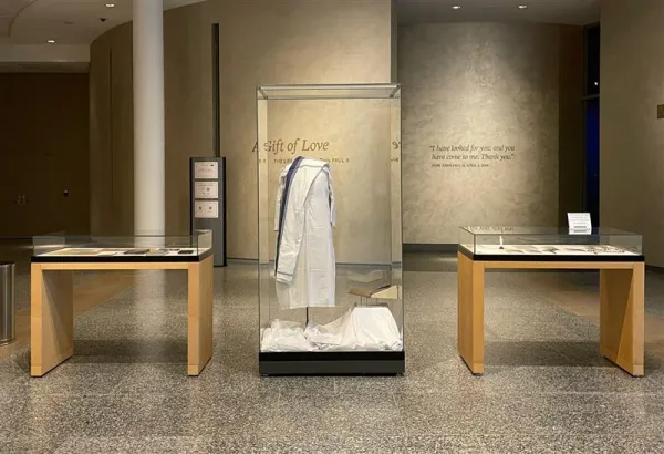Mother Teresa's personal items are currently on display at the exhibit at the St. John Paul II National Shrine in Washington, D.C. Credit: Courtesy of the St. John Paul II National Shrine and Mother Teresa Center