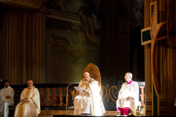 Pope Francis celebrates Mass at the Cathedral of Asti, in northern Italy, for the solemnity of Christ the King on Nov. 20, 2022. Credit: Daniel Ibanez/CNA