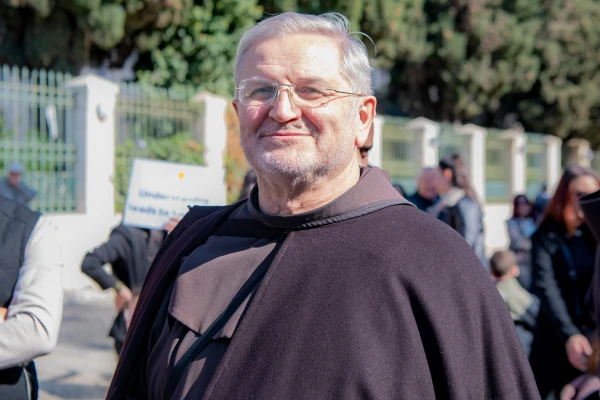 Father Giuseppe Gaffurini, a Franciscan friar of the Custody of the Holy Land, is a devotee of Our Lady of the Milk Grotto and a witness to many graces. “All the gifts God gave to Mary, she shares with us. This is the theological reason why this devotion can be considered legitimate and not magic or superstition,” he told CNA. Credit: Marinella Bandini