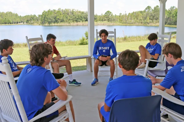Jesuit High School students engage in a peer ministry retreat at the Bethany Center in Florida. Credit: Jesuit High School