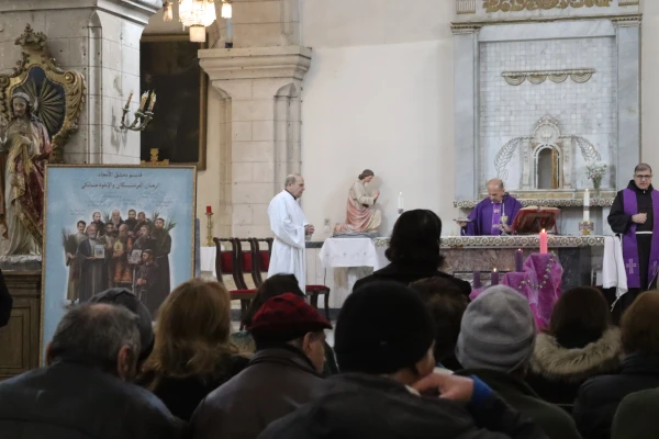 Holy Mass in St. Paul Latin Church, Damascus, on Dec. 15, 2024. Credit: Lama Ghosn/ACI MENA