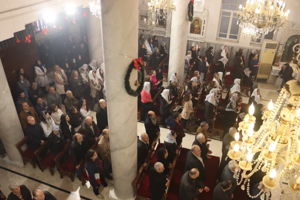 Holy Mass in St. George Syriac Orthodox Church, Damascus, on Dec. 15, 2024. Credit: Lama Ghosn/ACI MENA
