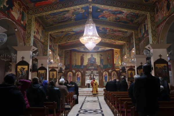 Holy Mass in St. Joseph Greek Melkite Catholic Church, Damascus, on Dec. 15, 2024. Credit: Lama Ghosn/ACI MENA