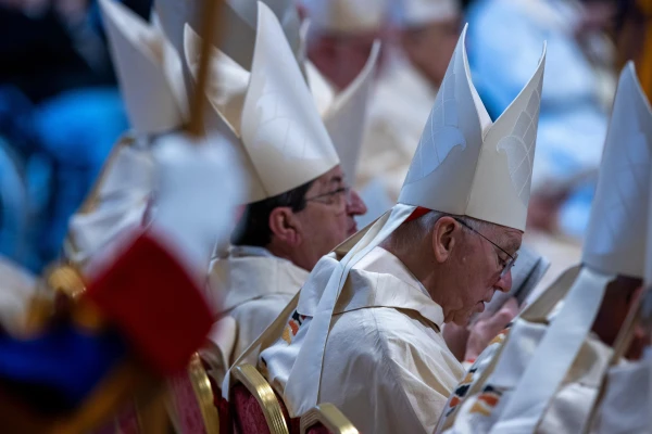 Cardinals attend Mass for the solemnity of the Immaculate Conception in St. Peter's Basilica, Dec. 8, 2024. Credit: Daniel Ibáñez/CNA