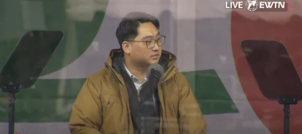 Abortion survivor Josiah Presley speaks at the rally before the March for Life on Jan. 24, 2025. Credit: EWTN screenshot