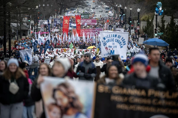 Tens of thousands of pro-life advocates marched through the streets of Washington, D.C. during the 52nd annual March for Life. Credit: Jeffrey Bruno