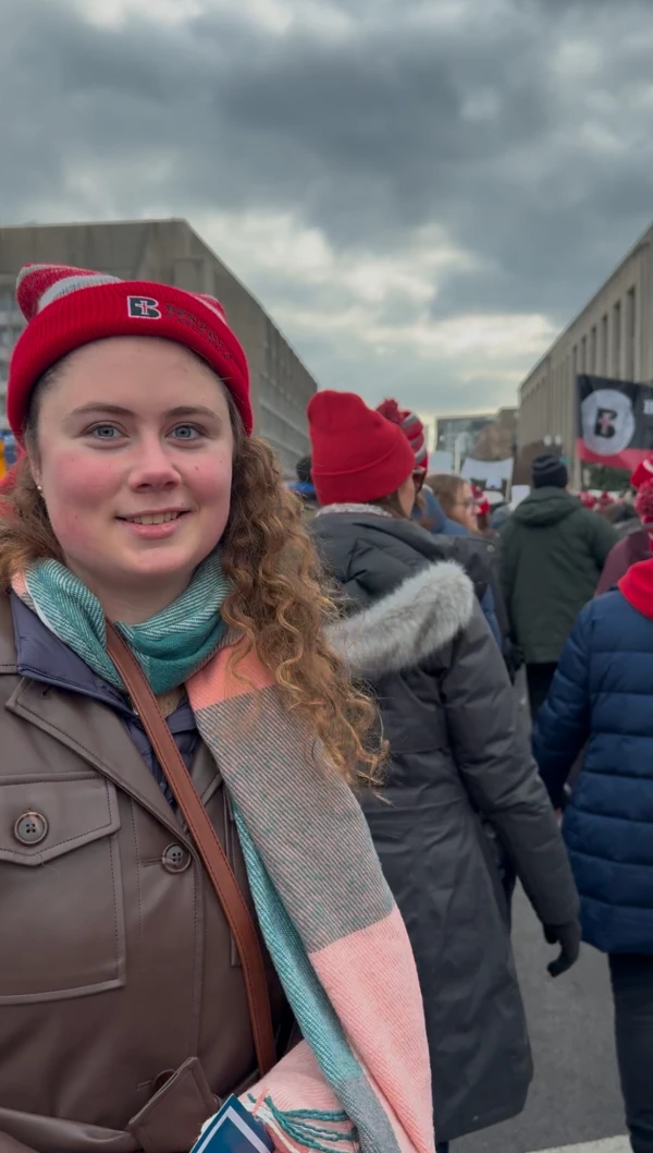 Elizabeth Peterson, a junior year honors student at Benedictine, told CNA: “I'm marching because I think that babies have as much right to life as anyone else does, and that includes unborn children.” Credit: Migi Fabara/EWTN