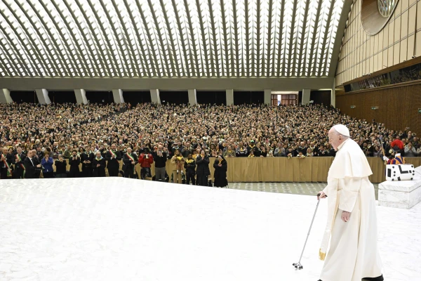 A crowd of pilgrims reaches out to greet Pope Francis during his visit to St. Peter's Basilica at the Vatican on Feb. 1, 2025. Credit: Vatican Media