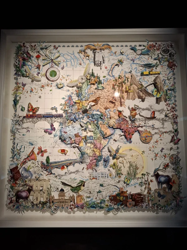 A map created by Icelandic artist Kristjana S. Williams incorporating elements from the Vatican Library archives. Credit: Iacopo Scaramuzzi