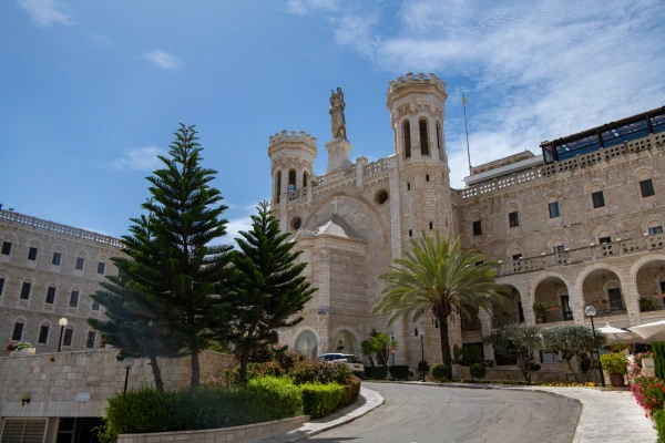 The Notre Dame of Jerusalem Center. On March 27, 2025, at the center, the Rossing Center for Education and Dialogue presented findings from the annual report called “Attacks on Christians in Israel and East Jerusalem” and from a survey conducted among Palestinian/Arab Christians in Israel and East Jerusalem providing insights into their perceptions of various aspects of life. Credit: Marinella Bandini
