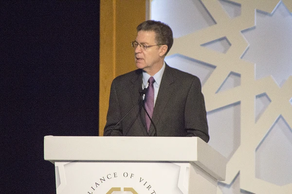 Ambassador Sam Brownback speaks on Feb. 6, 2018. Credit: Jonah McKeown/ CNA