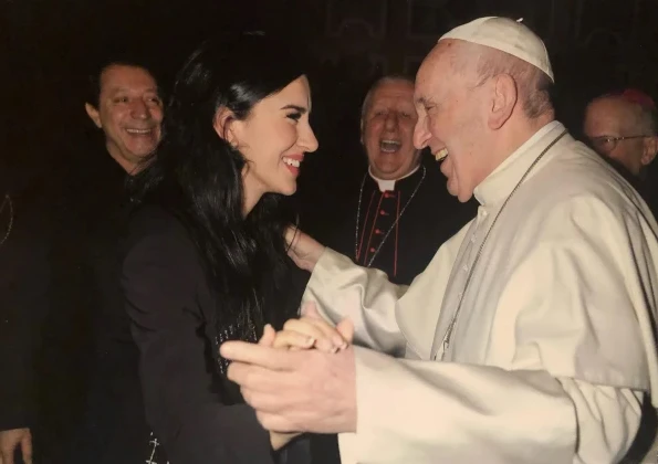 Daiana Guspero and Pope Francis in 2018. Credit: Courtesy of Daiana Guspero