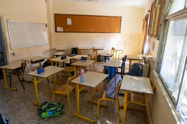 Poor conditions in an unrenovated Holy Land school. Credit: Photo courtesy of the Equestrian Order of the Holy Sepulchre of Jerusalem