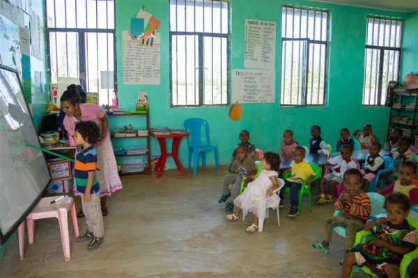 Grace Center has its own school where kids learn about God and receive what Erickson believes is the best education in the area. If children live too far from the center, the staff find a school closer to them and make sure they are able to attend. Credit: Marcie Erickson