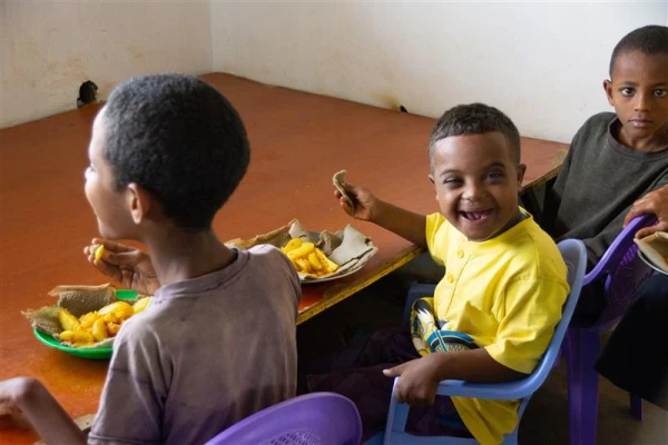 Grace Center has a day program for special-needs children that is “very unique to Ethiopia.” Staff members provide different forms of therapy and have access to equipment that has either been donated or built at the center. It is one of the few special-needs programs in the country. Grace Center houses abandoned special-needs children and other orphaned children full time but tries to help families live outside the center so they can “be part of the community,” founder Marcie Erickson said. Credit: Marcie Erickson