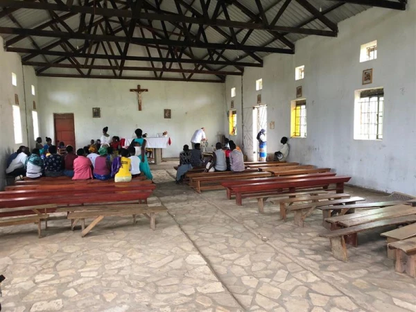 Inside a rural church used as an outpatient clinic to provide access to health care in rural areas. The archdiocese permits the use of churches for outpatient clinics. Credit: MaterCare International