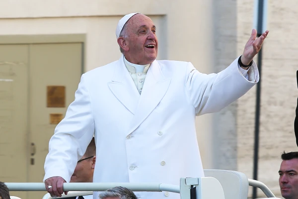 Pope Francis at the General Audience in St. Peter's Square, Feb. 24, 2016. Daniel Ibanez/CNA.