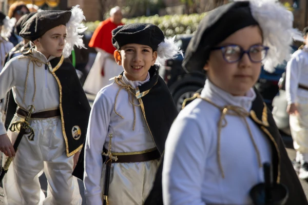 Young people participate in the St. Joseph’s procession through the streets of Rome and the surrounding neighborhood of the Parish of San Giuseppe al Trionfale in Rome on March 19, 2025. Credit: Daniel Ibañez/CNA