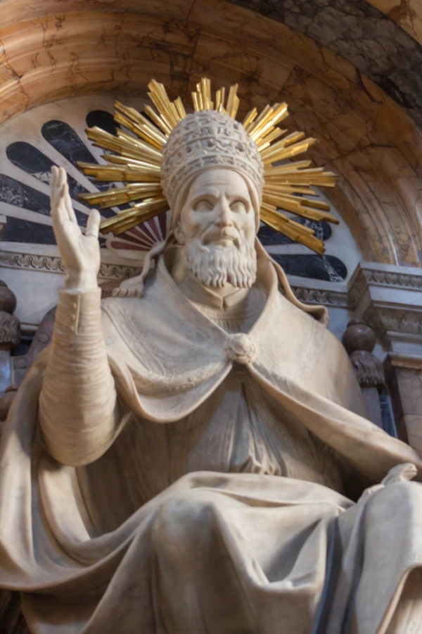 Statue of St. Pius V above his tomb in a chapel of the Basilica of St. Mary Major in Rome. Credit: Raksan36studio/Shutterstock