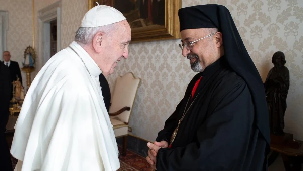 Pope Francis meets Catholicos-Patriarch Ibrahim Isaac of Alexandria at the Apostolic Palace. Credit: Vatican Media