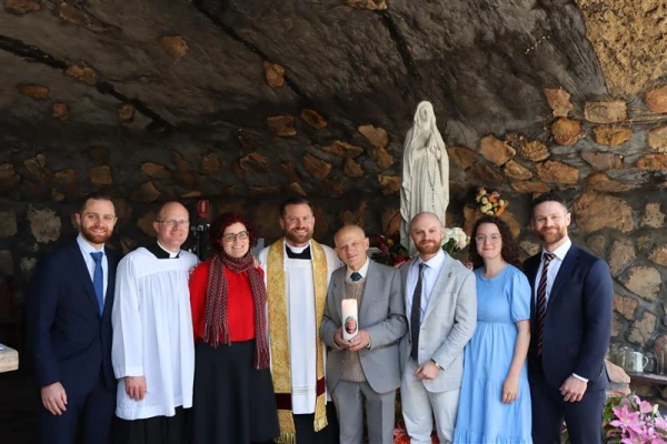 Richard Sofatzis with his parents after he graduated with a bachelor's degree in Electrical Engineering from the University of New South Wales, Sydney. Credit: Anna Fsadni