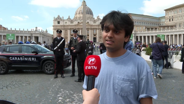 Jai Agarwal, a resident of New Jersey, speaks to EWTN News at the Vatican, Wednesday, April 23, 2025. Credit: EWTN News