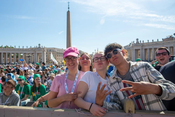 Tens of thousands of young pilgrims, who took part in Jubilee of Teenagers festivities from April 25-27, 2025, were also present at the Divine Mercy Mass dedicated to the late pontiff. Credit: Daniel Ibanez/Vatican Media