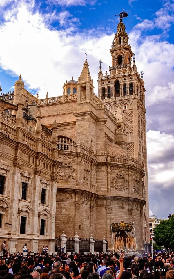 The displays leave the church where they are kept and processed to the cathedral. Credit: Photo courtesy of Joaquín Carmona