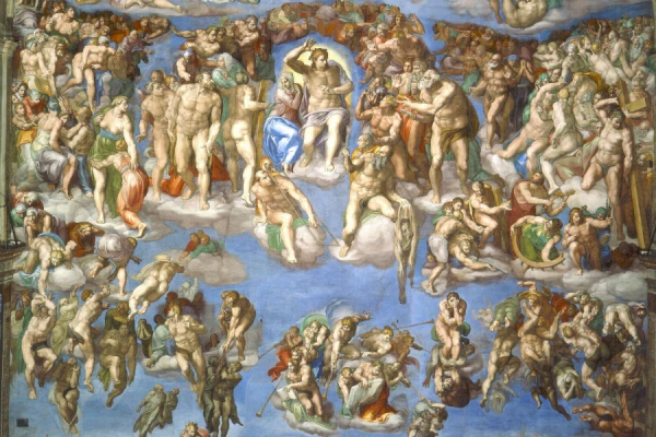 Detail from Michelangelo's fresco "The Last Judgment" in the Sistine Chapel (1536-41). Credit: Public domain