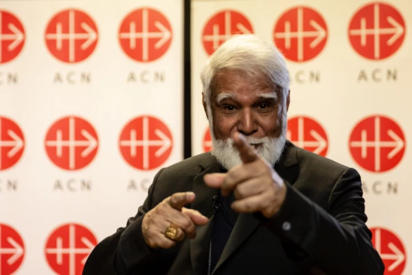 Cardinal Joseph Coutts at the Rome office of Aid to the Church in Need April 2, 2019. Credit: Daniel Ibáñez/CNA