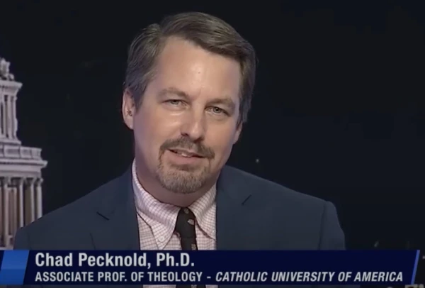 CUA's Chad Pecknold notes that the Church has been opposed to mass deportations since the end of World War II. Yet then, as now, the Church’s position against the practice has been “under the prudential caveat that nations have the right to decide such questions.” Credit: "The World Over with Raymond Arroyo"/EWTN News Screenshot