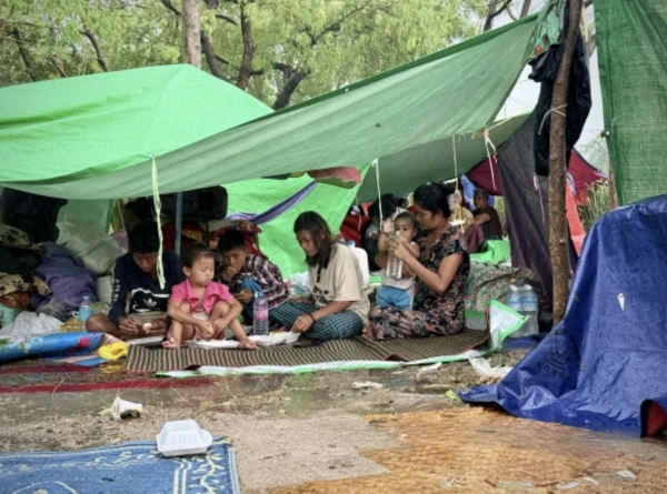 Heavy rains and thunderstorms have hampered response efforts to the March 28, 2025 earthquake in Myanmar. Credit: KMSS/Caritas Myanmar