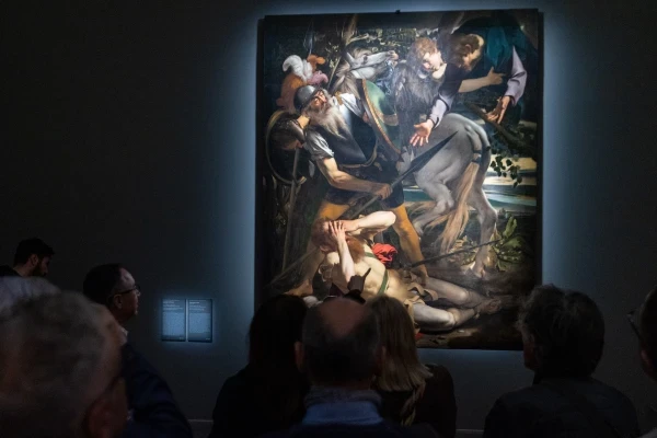 The "Caravaggio 2025" exhibition also features other exceptional works, such as “The Conversion of Saint Paul.”. Credit: Daniel Ibañez/EWTN News