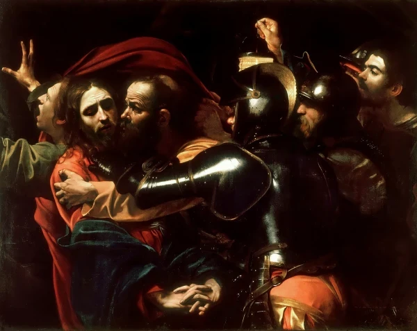 “The Capture of Christ” on loan for the Caravaggio 2025 exhibition from the National Gallery of Dublin. Credit: Courtesy of Palacio Barberini