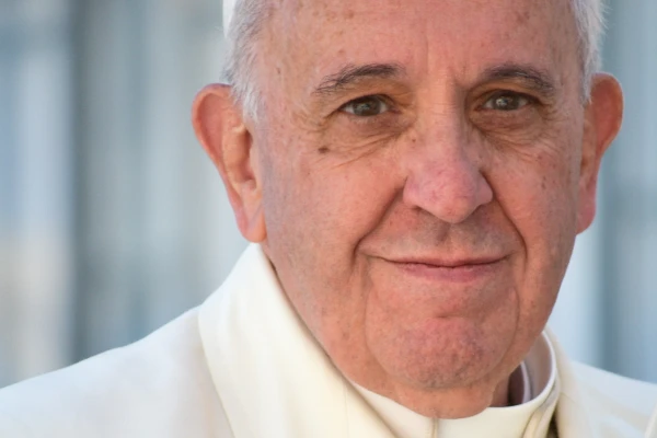 Pope Francis is seen at his general audience at the Vatican, Wednesday, April 16, 2014. Credit: Daniel Ibáñez/CNA