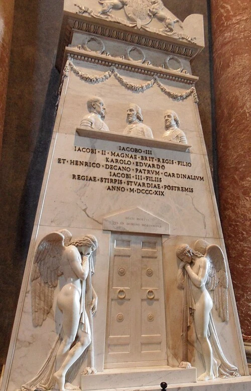 The Monument to the Royal Stuarts in St. Peter’s Basilica at the Vatican. Credit: Michael Haupt, CC BY 3.0, via Wikimedia Commons