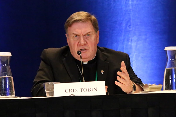 Cardinal Joseph Tobin of Newark answered questions during a press conference at the 2019 USCCB General Assembly on June 13, 2019. Kate Veik/CNA