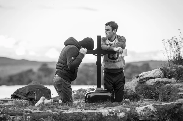 Station Prayers repeated on penitential prayer beds of bare stone leave a lasting impact on pilgrims, on their knees and feet. These prayer beds that form the central part of the prayer program are remnants of the old beehive “prayer” cells used by ninth-century monks. Credit: Michel Petillo/Lough Derg