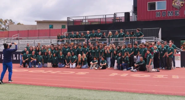 Students pose after being called to "Ventura House" at JSerra Catholic High School in Orange County, California, April 28, 2025. Credit: JSerra Catholic High School