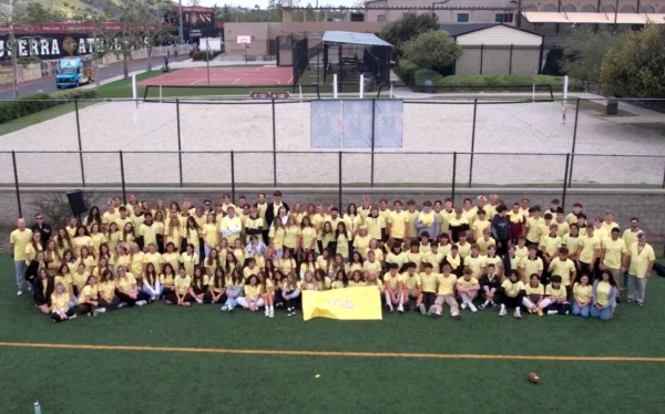 Students pose after being called to "Alta House" at JSerra Catholic High School in Orange County, California, April 28, 2025. Credit: JSerra Catholic High School
