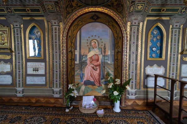 The unique fresco of Our Lady, known by the title “Mater Admirabilis,” is still preserved in the chapel of Mater Admirabilis. While the chapel is little known today, it was a “must see” for 19th-century Catholic pilgrims to Rome. Credit: Daniel Ibanez/CNA