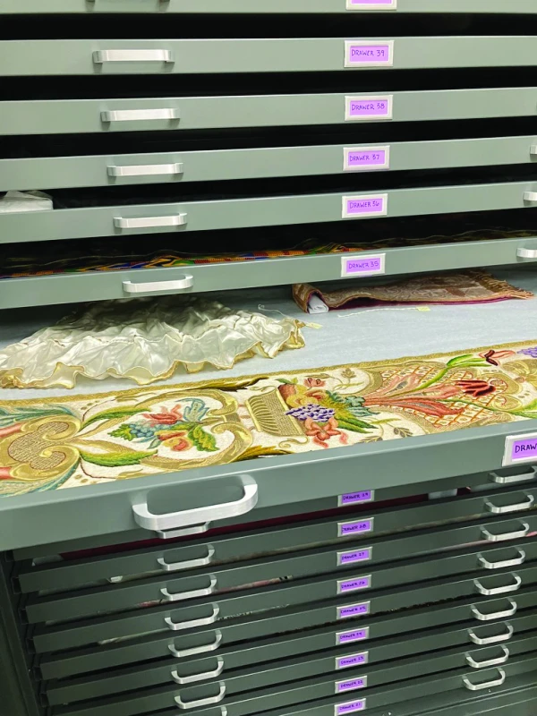A textile is preserved in the Sisters of Loretto archives at WRAC. Credit: Courtesy of the Women Religious Archives Collaborative