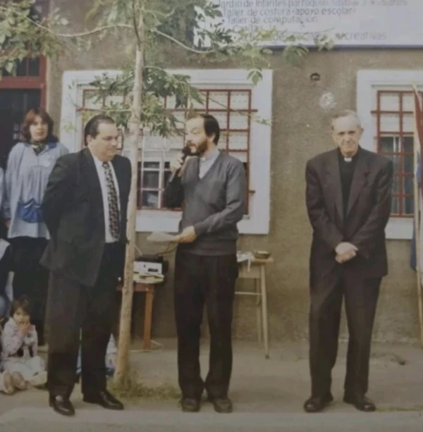 Marcelo Pivato (second from left) and Jorge Mario Bergoglio (right). Credit: Photo courtesy of Marcelo Pivato
