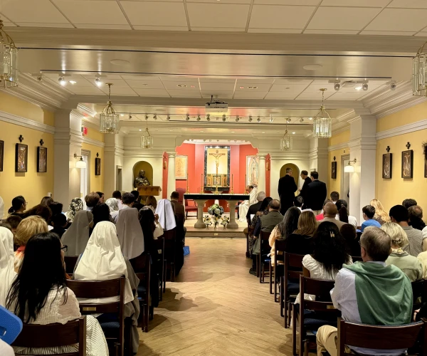 The faithful celebrate Mass prior to the Eucharistic procession through Washington, D.C., Saturday, May 17, 2025. Credit: Tessa Gervasini/CNA