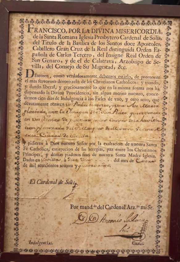 The letter, preserved in the Vatican collection, from the archbishop of Seville, Antonio Salinas. Credit: Victoria Isabel Cardiel/EWTN News