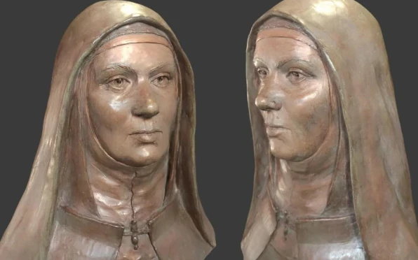 Profile views of scientific reconstruction of face of St. Teresa of Avila. Credit: Photo courtesy of the Order of Discalced Carmelites, Iberian Province